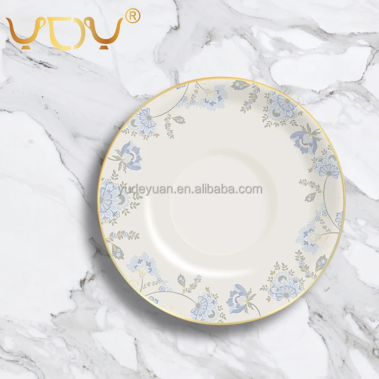 YDY Chaozhou Wholesale Custom Design Dishes Russian Market New Bone China Ceramic Porcelain Dinner Plates for Restaurant