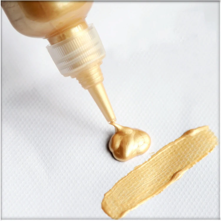 60ml Gold Paint Metallic Acrylic Paint Waterproof Not Faded For Statuary Coloring DIY Hand Clothes Painted Graffiti Pigments