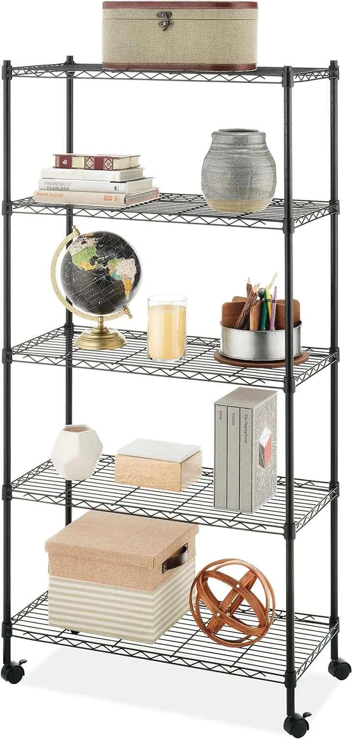 5 Wire Shelving Metal Storage Rack Adjustable Shelves Standing Storage Shelf bathroom boltless rack