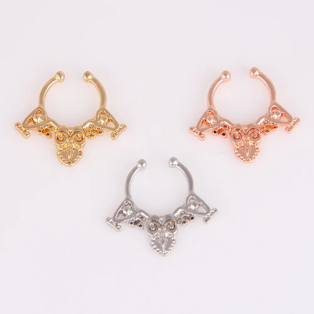 Adjustable Nose Ring Tribal Nose Cuff No Piercing Nose Jewelry Clip On Pierce-less Ear Tragus Conch Cuff Piercing