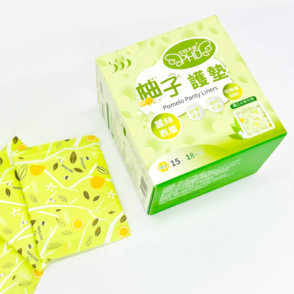 Wholesale Biodegradable Materials Organic Cotton Pomelo Panty Liners For Women