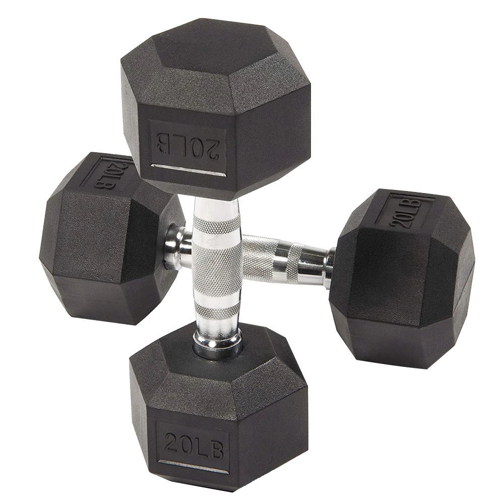 Manufacturer Wholesale Commercial Gym Rubber Hex Dumbbell