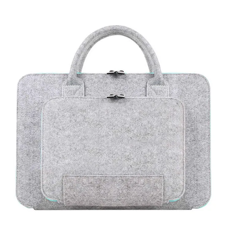  15.6 Inch Felt Laptop Sleeve Bag with Handle Notebook Computer Case Pouch Accessories Holder Opp + Carton