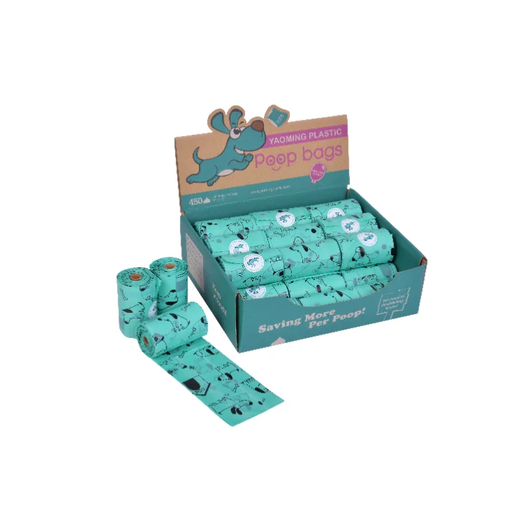 Pet Poop Waste Disposal Bag Biodegradable Compostable Degradable Dog Poop Poo Pop Bag Cornstarch Poop Bag For Dog Custom Logo