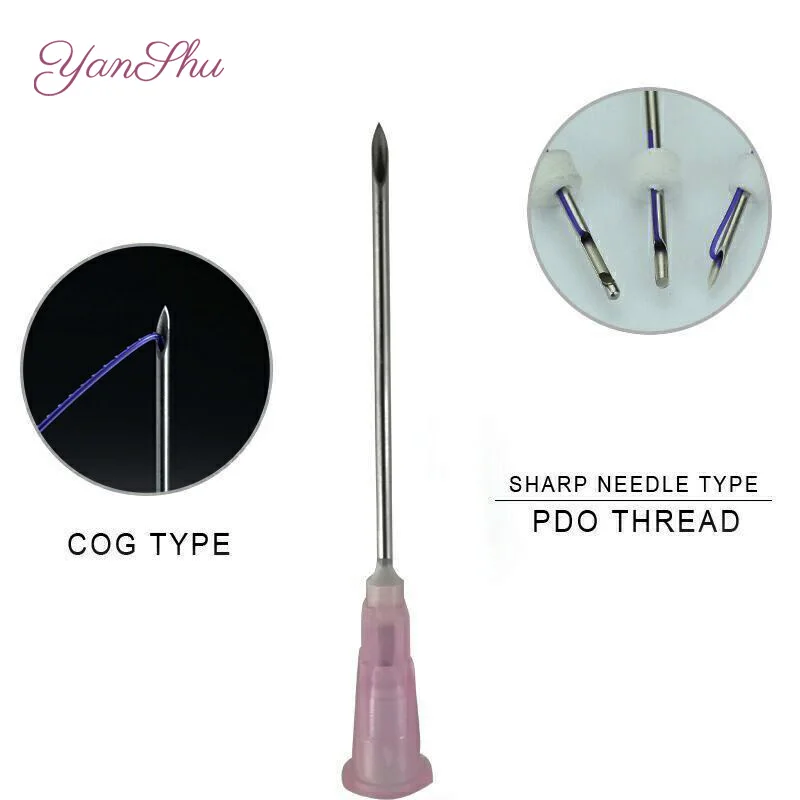 factory direct sale Support for custom pdo thread with needle V-line for face lift the temple Cog 5-119G*90mm