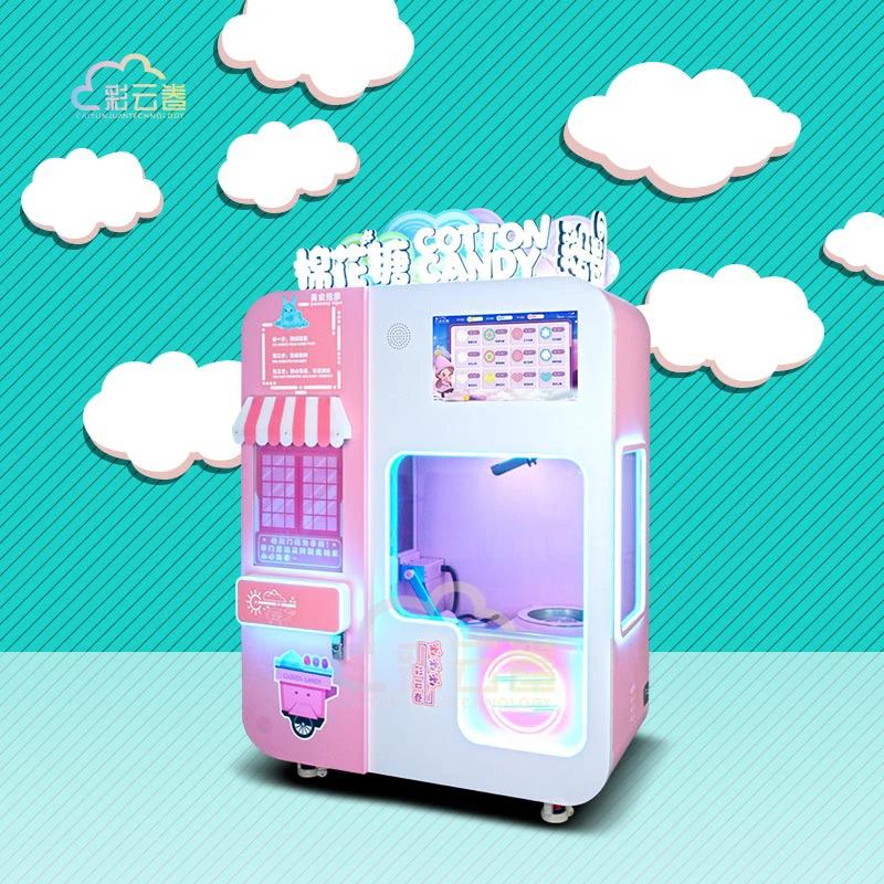 Caiyunjuan Coin Operated Cotton Candy Machine Dealer OEM Cotton Candy Robot Machine