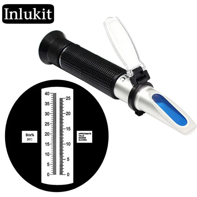 0-25% Vol Alcohol Wine Portable Brix 0-40% Refractometer