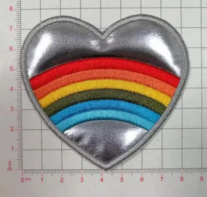 Embroidered letters with gold glitter background in variety chenille colors for bags and clothes