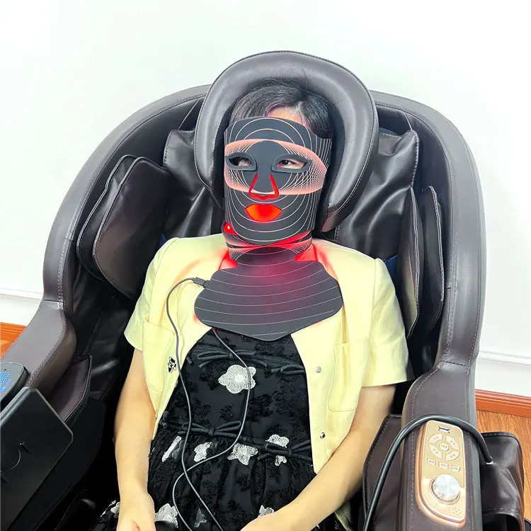 4 Colors LED Red Light Therapy Mask for Face Home SPA Bendable Silicone LED Light Therapy Face Mask Skin Re-generation Neck Mask