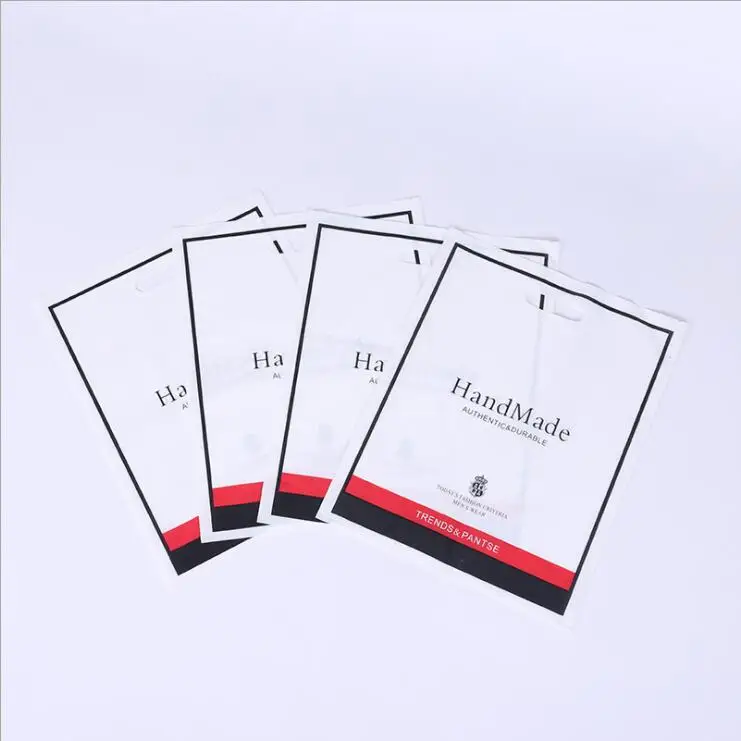 Custom logo design die cut handle plastic LDPE shopping bag