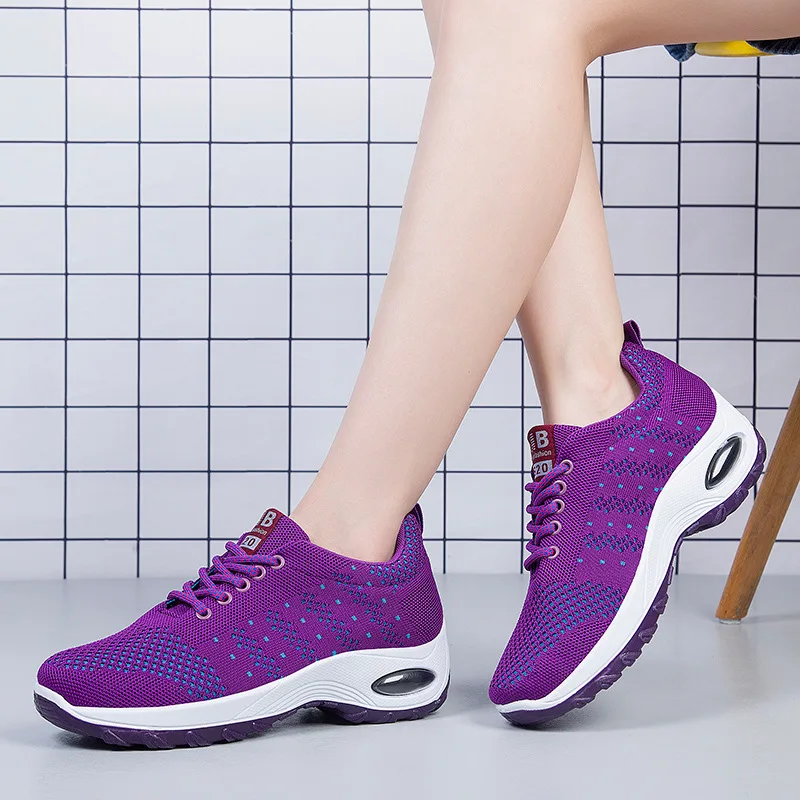 Женская дышащая сетчатая спортивная обувь для бега Flyknit от поставщика прогулочная стильная женская повседневная