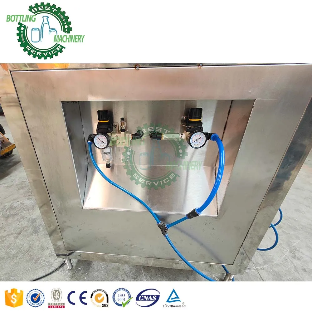 Integrated Semi automatic carbonated soda water beverage foaming wine Sparkling aluminium pop Can filling sealing equipment