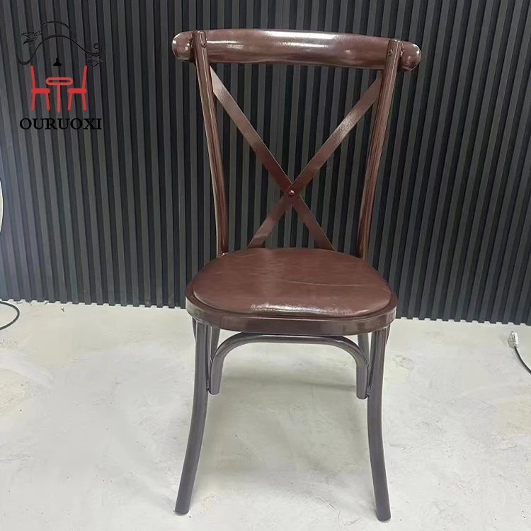 Wholesale Furniture Customized Solid Wood Cross Back Chair for Wedding Dining Hotel