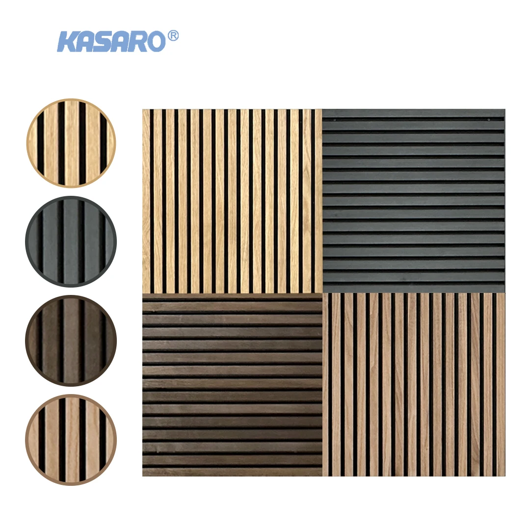 KASARO New arrival wall and ceiling used wooden slat sound absorbing acoustic panels for studio booth