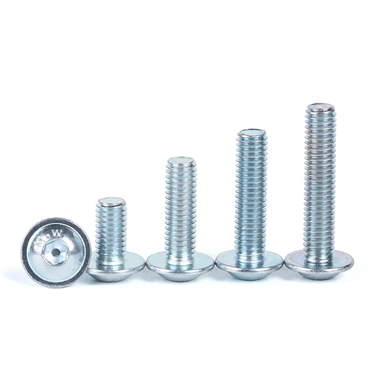 ISO7380-2 Blue zinc Round head with pad screw Hexagon Socket Button Head Screws With Collar