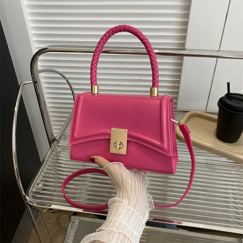 Luxury Women's Bag PU Leather Handbags and Purse Ladies Chain Shoulder Bag Candy Single Womens Fashion Wholesale  Buckle