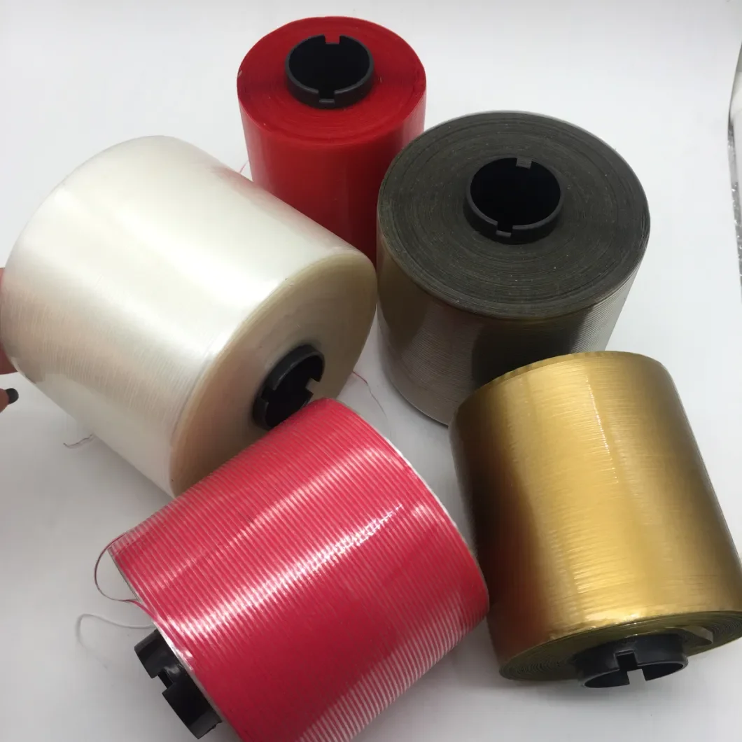 Red color  transparent high quality pvc adhesive tape Custom logo easy tear tape printed cigarette packing tape