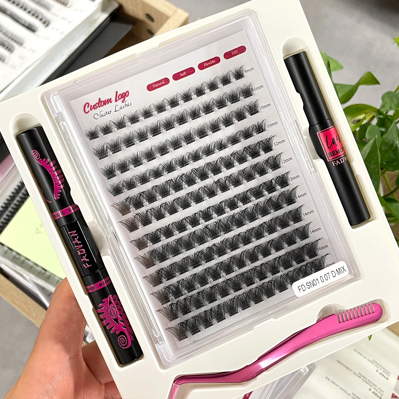 New coming 20D 30D 40D effect private label Individual Cluster Lashes Natural DIY Promade Heat Bonded Eyelash Extension