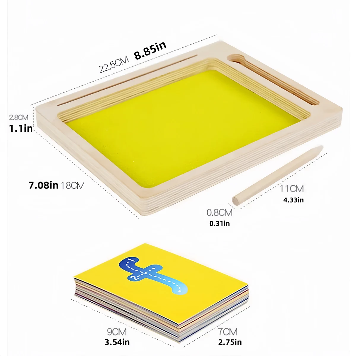 Wholesale Custom Montessori Teaching Aids Toy Wooden Sand Scraping Box Writing Practice Early Child Educational Toys For Kids