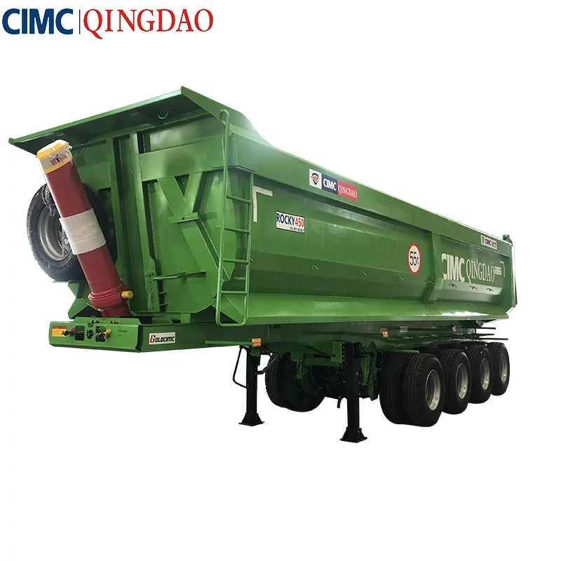 HOT SALE GOLDCIMC  40m3 4 axles 50ton 60ton heavy duty  tipper dump  truck trailer