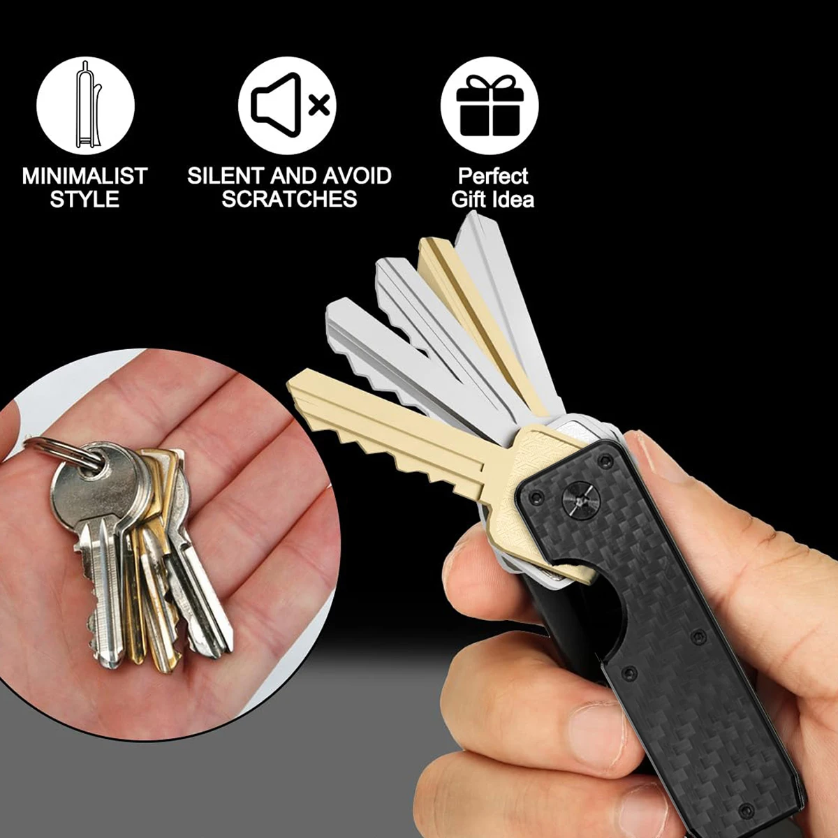 Fashion daily aluminum ultrathin key holder,With screw and gift box key chain,Portable compact pocket foldable Key card clip