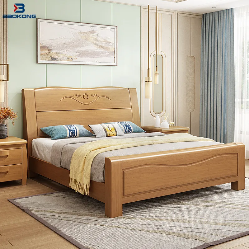 Экономия места гидравлический подъемник хранилище большой размер деревянная двойная кровать белого