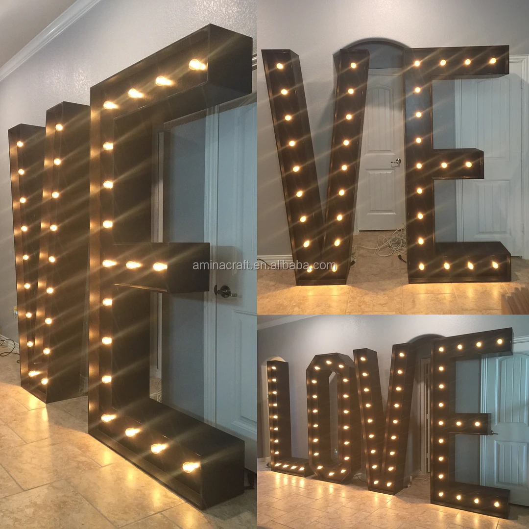 Amina Craft Alphabet 4ft Marquee Letters Love Letter LED Lights