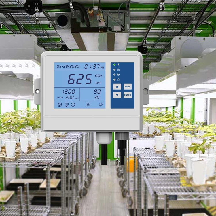 Tuya App Greenhouse temperature Day&Night hydroponics co2 enrichment control photocell CO2 tank regulator Monitor Controller