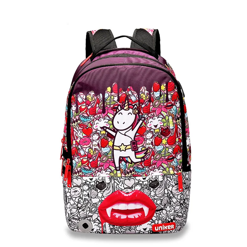 
 Водонепроницаемый рюкзак UNIKER с единорогом, рюкзак с уникальным дизайном, модные рюкзаки для студентов Университета  