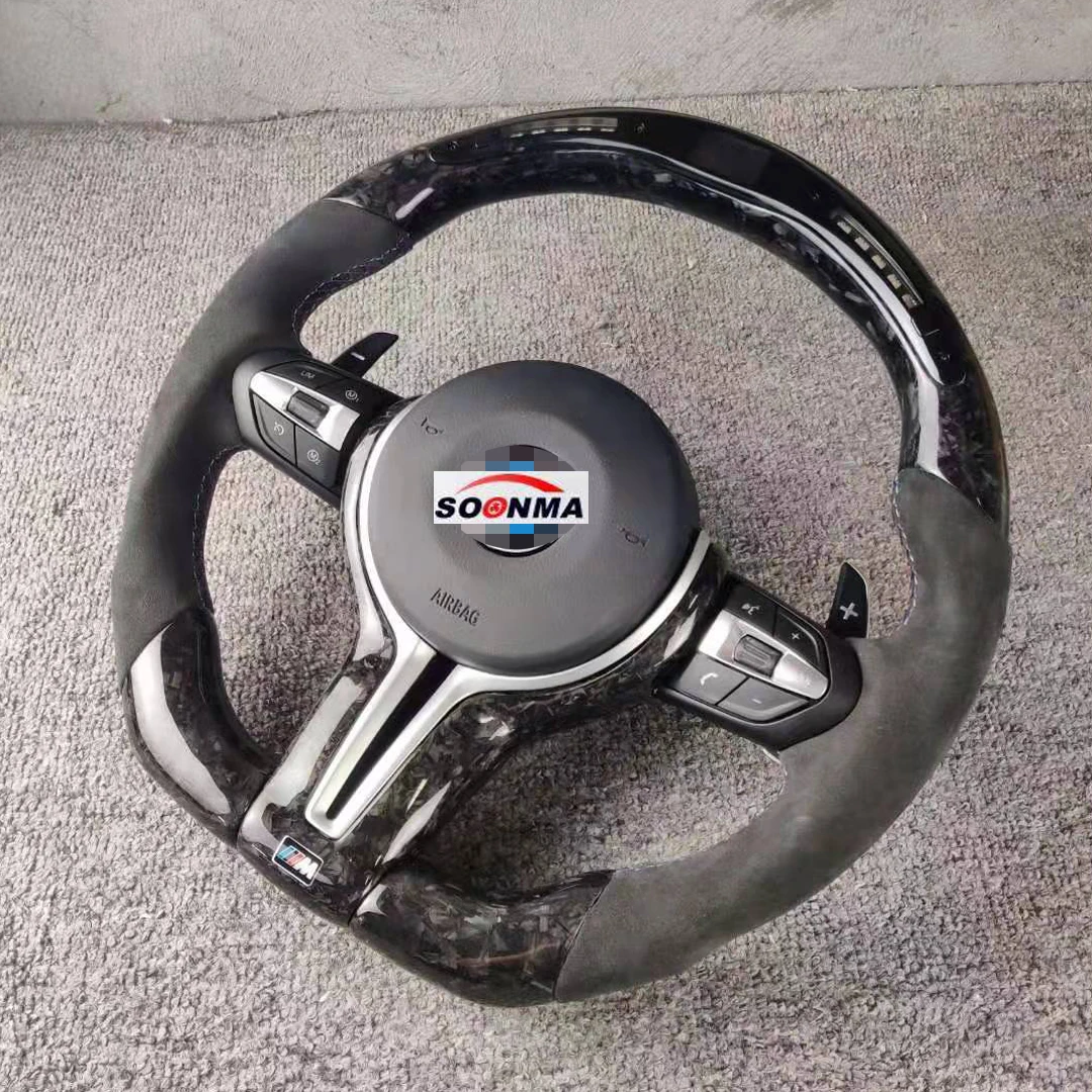 Forged Carbon Fiber LED Steering Wheel Assembly Upgrade To M Performance With M3 M5 M6 M8 F10 F90 F06 F12 F13 F91 F92 F93 F11