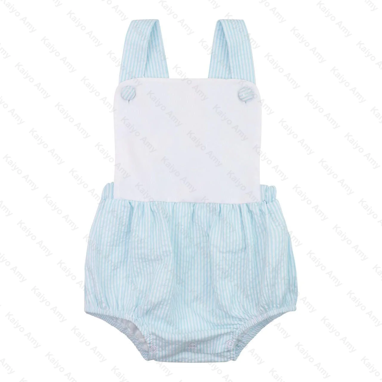 monogrammed baby sunsuit seersucker unisex bubble rompers summer newborn baby clothes boy 0-3 months