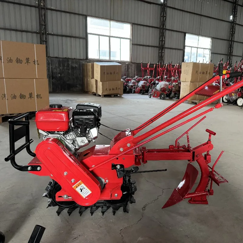 Hot Selling Farm Mini Gasoline Hand Held Tractor Tiller China Factory Sold Rotary Tiller Crawler Micro Tiller