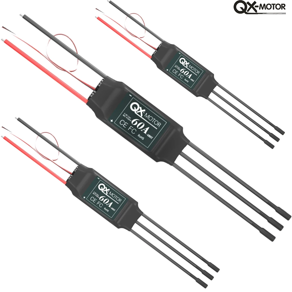 QX-MOTOR 60A 3-6S Brushless ESC with 5v BEC for 64mm 70mm EDF Model Fixed-Wing Aircraft RC Parts & Accs