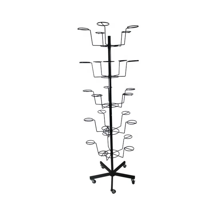 RuiMei Custom Modern Floor Metal Freestanding Hat Wig Stand Display