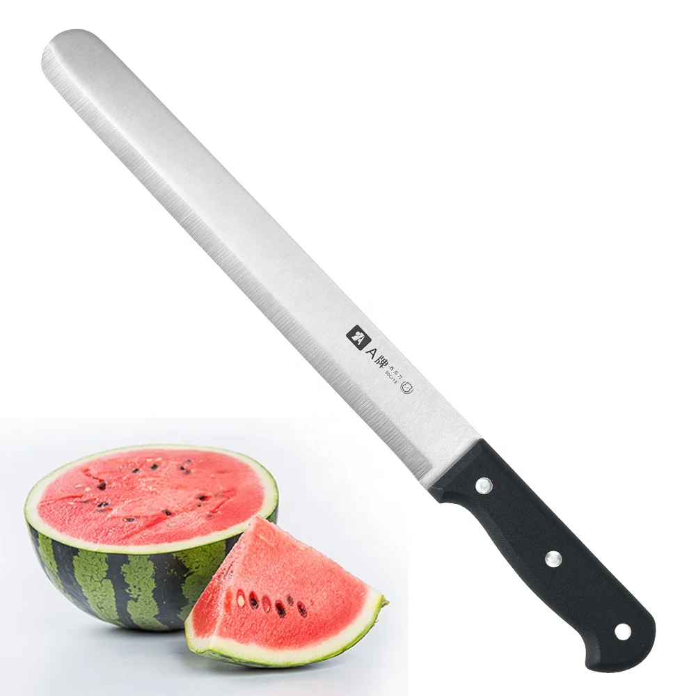 Factory Custom Hot Selling PP Handle Stainless Steel 10-inch Fruit  Knife Watermelon Knives Melon Cutter Knife For Kitchen