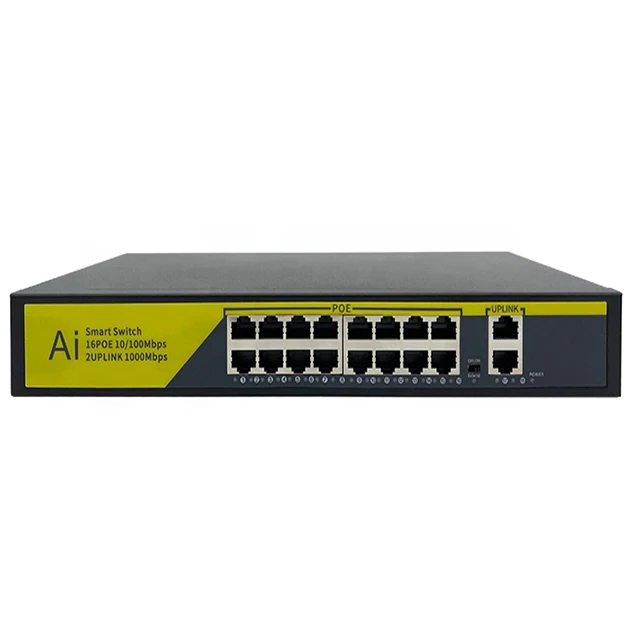 Gigabit 16 Ports PoE Network Switch IEEE802.3af /at 10 100 1000Mbps 48V active network switch for IP cameras and Wireless AP