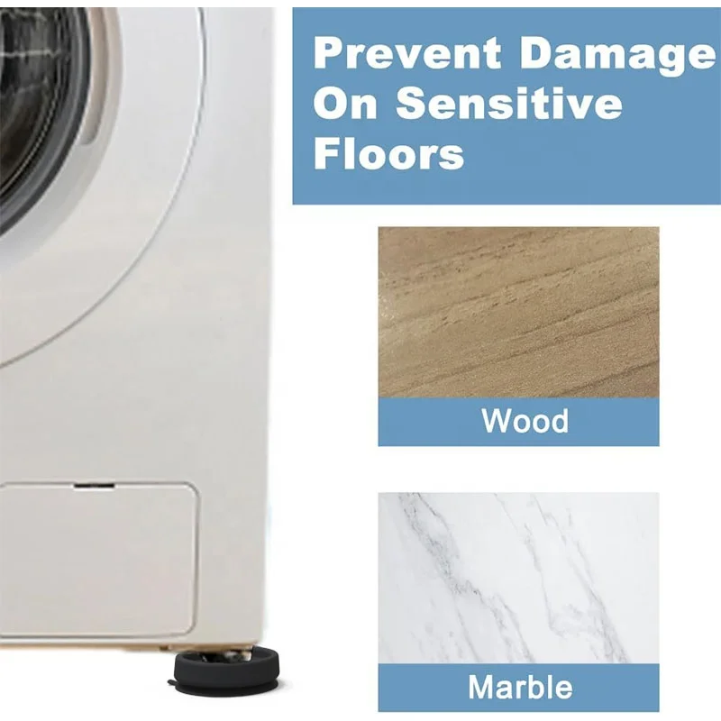 Custom 4 pcs Rubber Silicone  Anti Vibration Pads for Washing Machine Shock Foot Pad for Washer and Dryer Machine