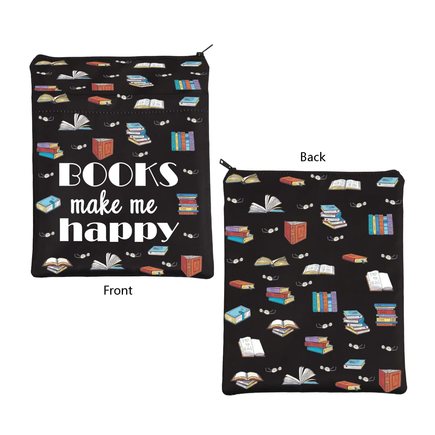 Customizable canvas book cover gift comic book protective bag with zipper reader book sleeve