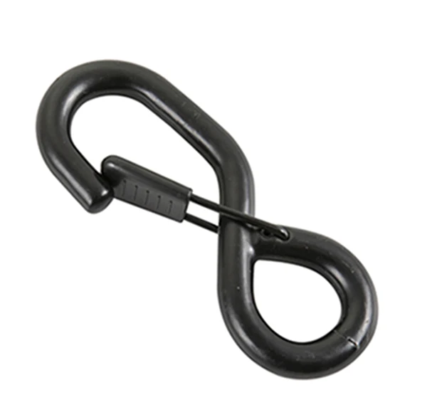 25mm Tie Down Heavy Duty Rubber-coated S Hook with Keeper for Ratchet Buckle