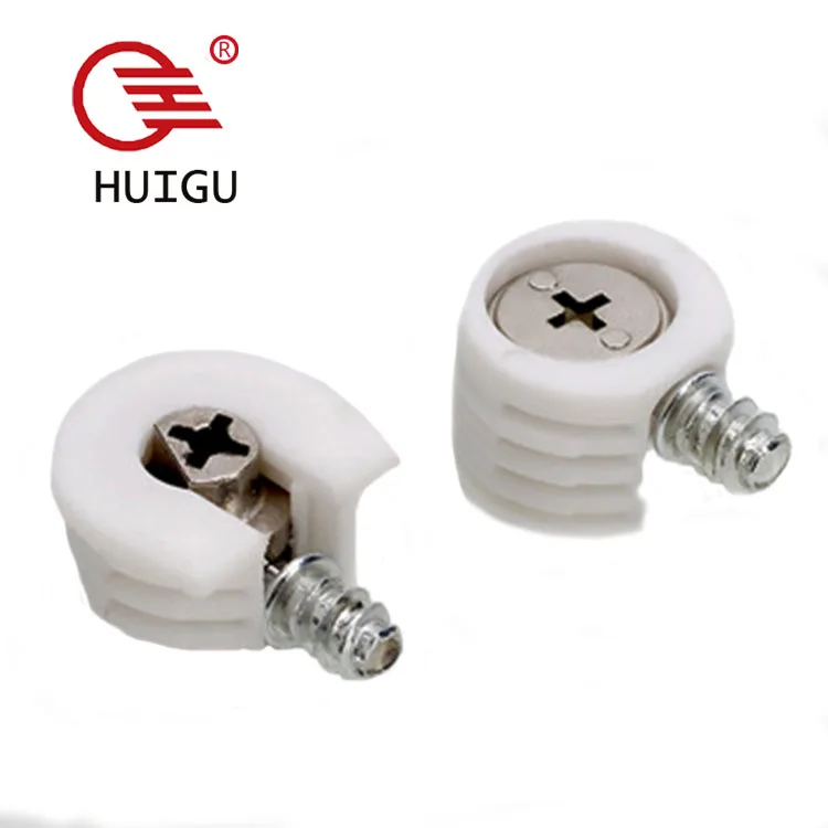 Wood connectors three-in-one connection accessory white color cabinet joint connector