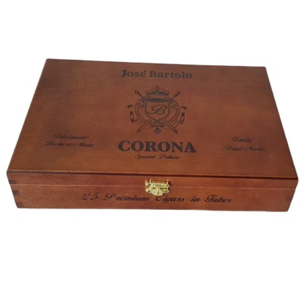 Wood Cigar Case Brown Varnish OEM Premium Gift Package Box Wholesale