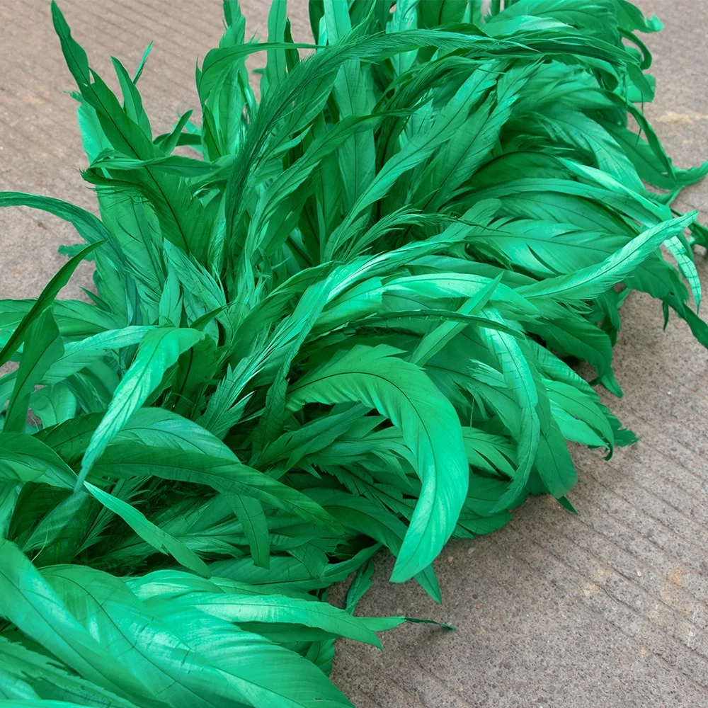 cheap sale bleached dyed colorful Rooster tail feather boa for party dance performances decoration