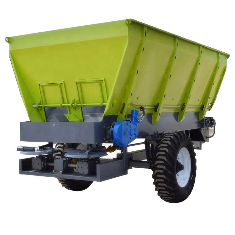 High quality double discs chain driven hydraulic farm fertilizer spreader trailer