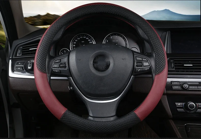 
High Quality PVC PU Leather Car Steering Wheel Cover for Women and Men 