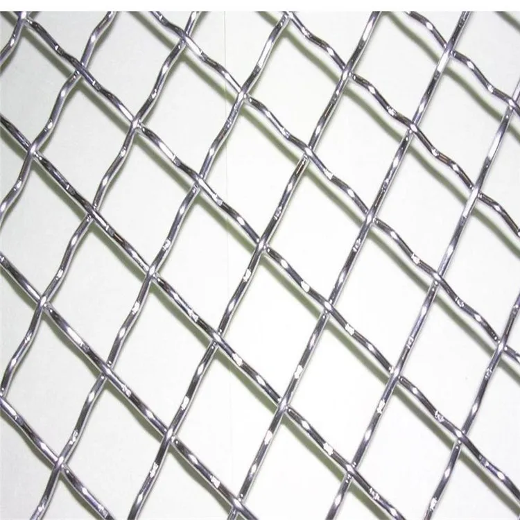 lock 2 mesh net square woven crimped wire mesh  steel wire crimped mesh