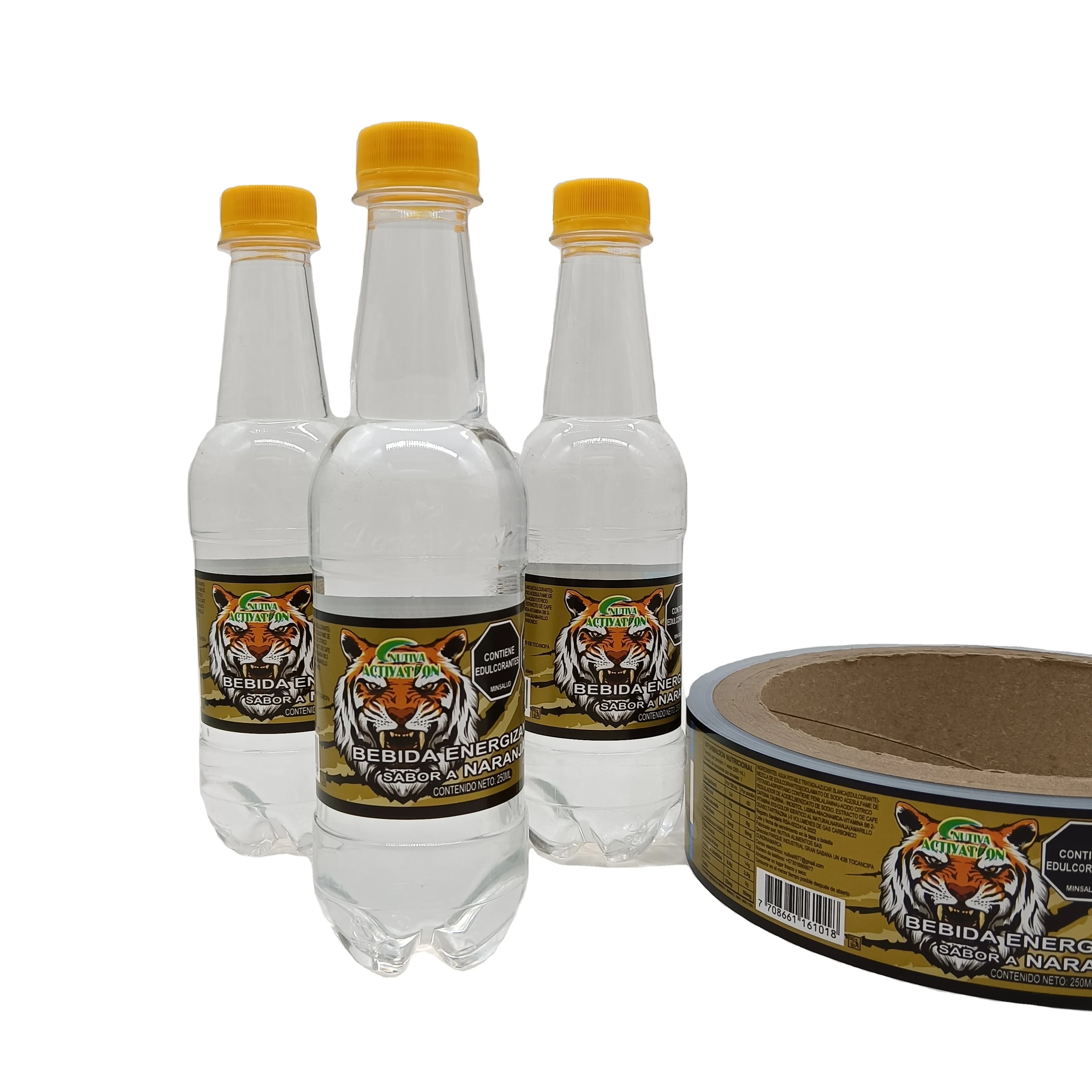 Custom Printed Logo Plastic Heat Shrink Film Roll PVC Shrink Sleeve Labels For Beverage Bottle