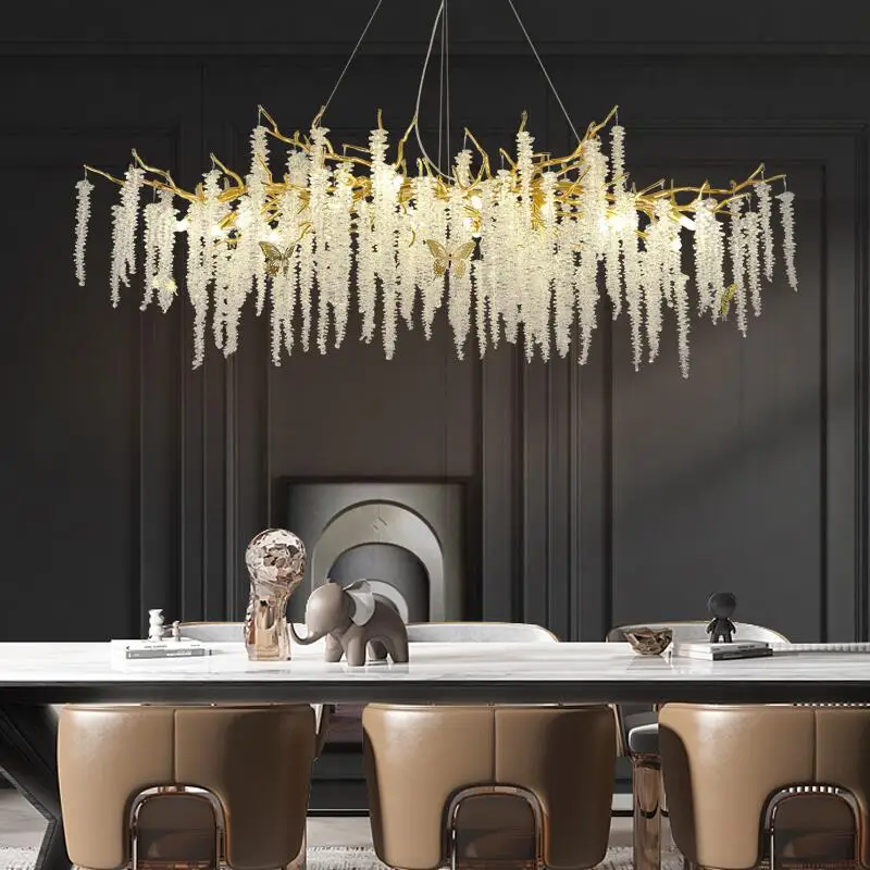 Home Indoor Lighting Tree Branch Led Lamp Luxury Minimalist Modern LED K9 Crystal Chandelier