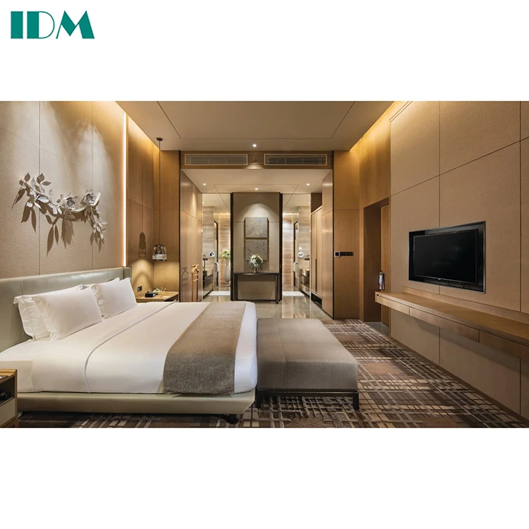 IDM-A40 Modern Hotel Luxury Bedroom  Furniture Bed  Room Set Furniture Hotel Bed