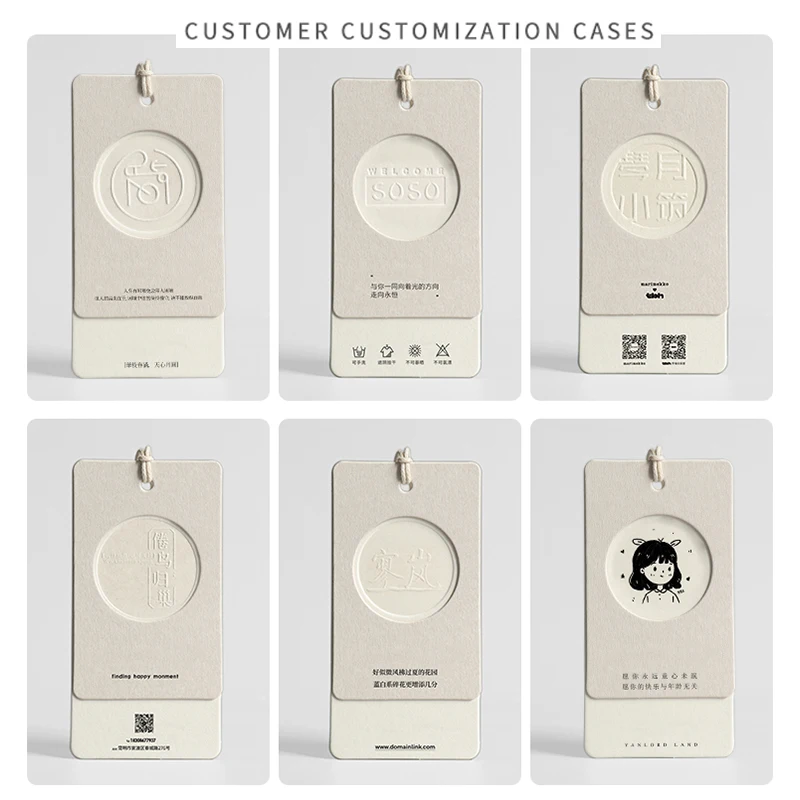 Custom Designed Printing Paper Garment Hangtag Labels Sustainable Clothing Product Tags for Shoes and Bags Foil Technics