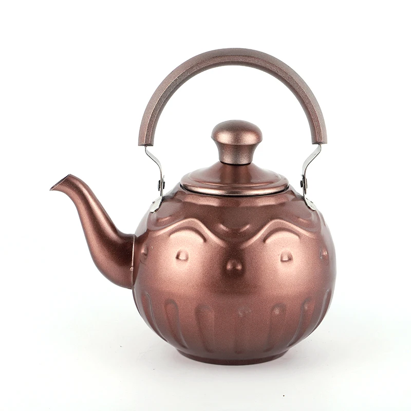 JUSOON New Listing Capacity1l-2l Spray Paint Tea Pot Water Kettles Stainless Steel Retro Chinese Kettle for